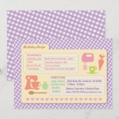 Boulangerie Baking Recette Carte invitation fête d (Devant / Derrière)