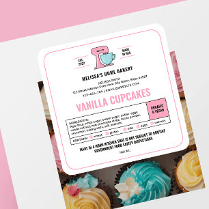 Boulangerie Blanche Étiquette Bleu Rose Boulangeri