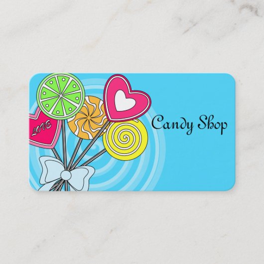 Boulangerie Blue Lollipop Carte de visite (Devant)