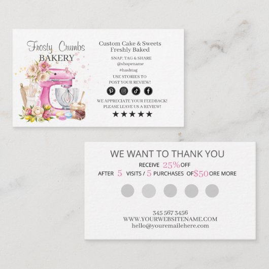 Boulangerie Business Carte de fidélité Carte de vi (Devant / Derrière)