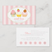 Boulangerie Café Retro Sweet Cupcaakes Carte de lo (Devant / Derrière)
