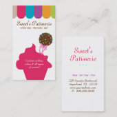Boulangerie Carte de visite Cake Pop Dots Canopée (Devant / Derrière)