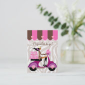 Boulangerie Carte de visite Scooter Girl Boxes ros (Debout devant)