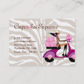 Boulangerie Carte de visite Scooter Girl Boxes ros (Dos)