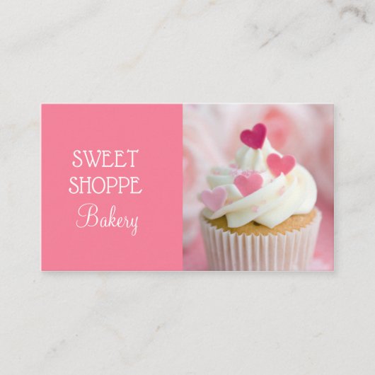Boulangerie Cartes de visite Cupcake rose (Devant)