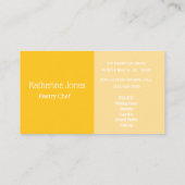 Boulangerie Cartes de visite de cupcake jaune (Dos)
