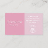 Boulangerie Cartes de visite de cupcake rose (Dos)