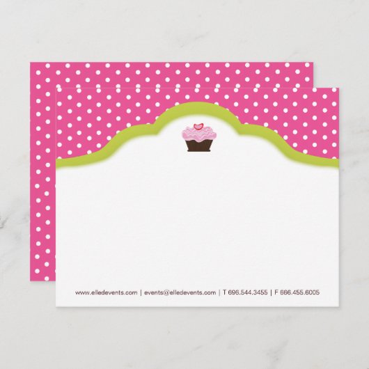 Boulangerie | Cartes pour notes Cupcake (Devant / Derrière)