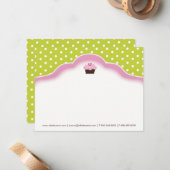 Boulangerie | Cartes pour notes Cupcake (Devant/Arrière en situation)
