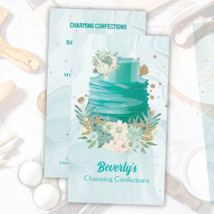 Boulangerie Confection Turquoise Cartes de visite 