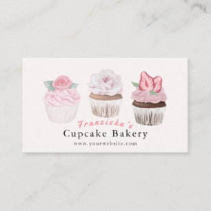 Boulangerie Cupcake Boulangerie rose Carte de visi