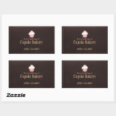 Boulangerie Cupcake Carte de visite Étiquette Brow (Feuille)