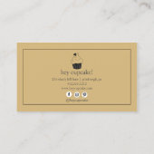 Boulangerie Cupcake Gold Foil Carte de visite mode (Dos)