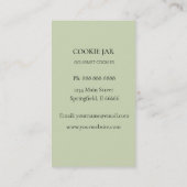 Boulangerie de biscuits carte de visite vert menth (Dos)