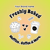 Boulangerie de café Monogramme Simple autocollant