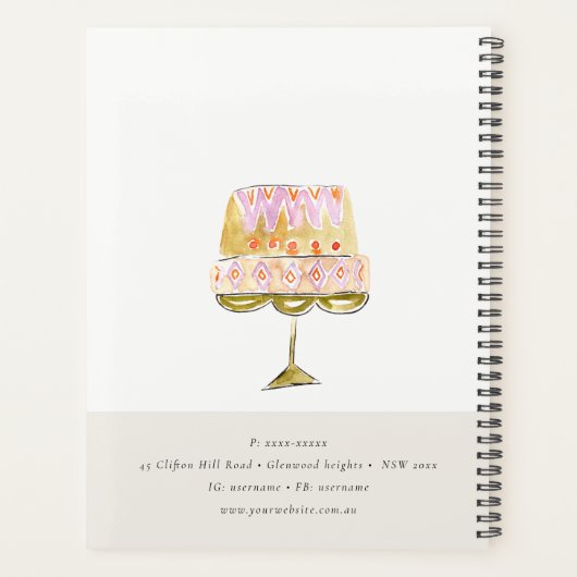 Boulangerie de gâteau couleur pastel minimum (Dos)