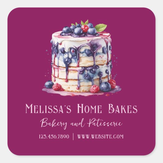 Boulangerie de gâteau d'aquarelle Sticker produit (Devant)