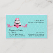 Boulangerie de gâteaux Damask Aqua Cartes de visit (Dos)