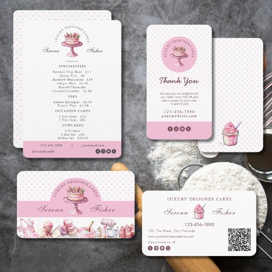 Boulangerie de gâteaux Votre propre logo Café Menu