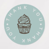 Boulangerie Dusty Blue Cupcake Petits Étiquettes (Design 2)