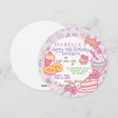 Boulangerie et boissons rose Carte de vacances (Devant / Derrière)