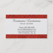 Boulangerie et cartes de visite rouges de (Dos)