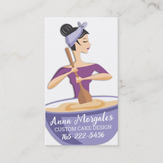 Boulangerie femme à la cuisine mélange cartes de v (Devant)