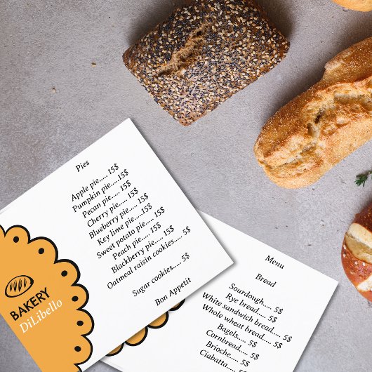 Boulangerie Illustrations de pain Menu & Tarifs