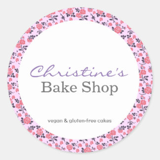 Boulangerie Logo Sticker Étiquette FLORAL VINTAGE