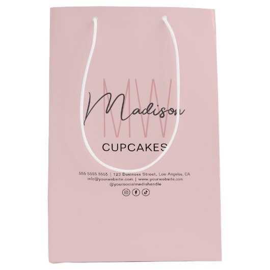 Boulangerie Monogramme Personnalisé Logo Sac Papie (Devant)