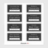 Boulangerie Nom et prix Sticker Étiquettes (Feuille)