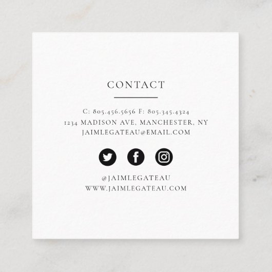 boulangerie / pâtisserie Carte de visite (Dos)