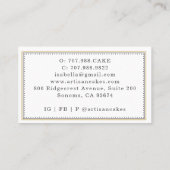 boulangerie pâtisserie Chef Outils Carte de visite (Dos)