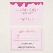 Boulangerie Pink Frosting Certificat cadeau d'entr (Devant & derrière)