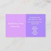 Boulangerie Purple Cupcake Cartes de visite (Dos)