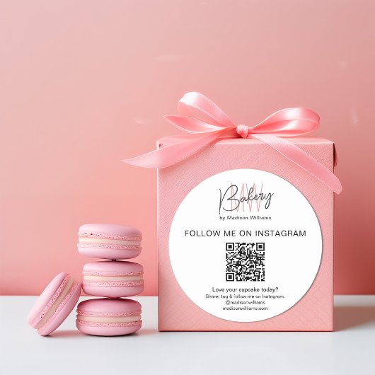 Boulangerie QR Code Monogramme Logo Autocollant pr