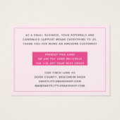 Boulangerie Rose Frosting Merci Remise Affaires (Dos)