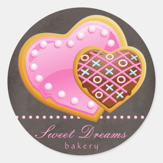 Boulangerie Stickers Coeur rose Coeur Cookie Choco (Devant)