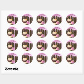 Boulangerie Stickers Vente Cupcake Chocolat rose (Feuille)