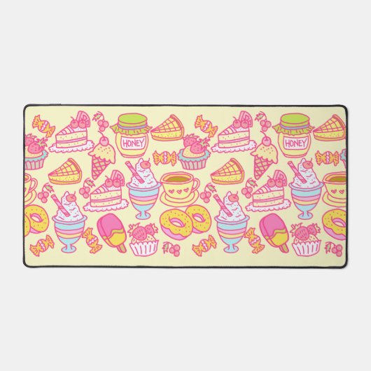 Boulangerie sucrée et boissons Mat de bureau jaune (Recto)