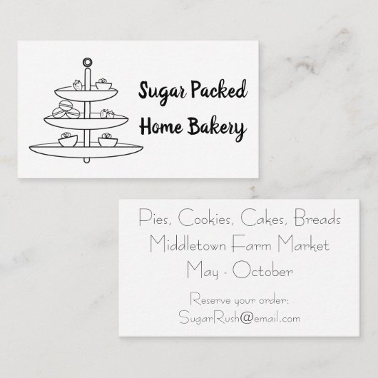 Boulangerie Traitements sur un Carte de visite en  (Devant / Derrière)