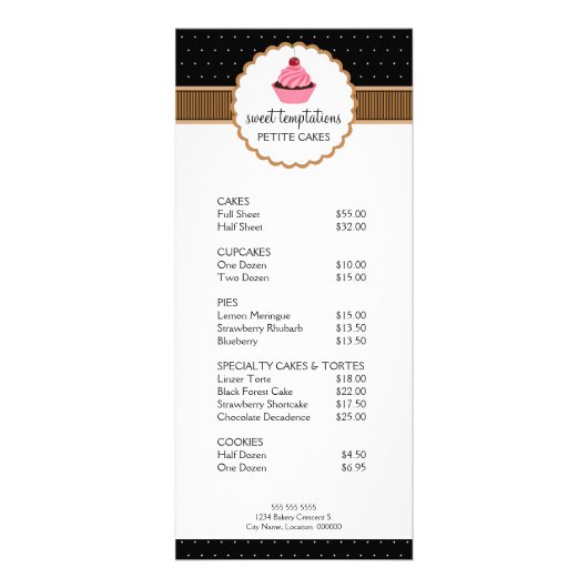 Boulangerie Whimsical Cupcake Taupe Cartes en rack (Devant)