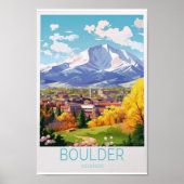 Boulder Colorado affiche de voyage - Art mural (Devant)