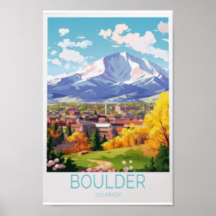 Boulder Colorado affiche de voyage - Art mural