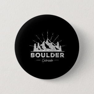 Boulder Colorado Co T-shirt vintage wandelen retro Ronde Button 5,7 Cm