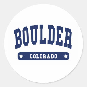 Boulder Colorado College Style op shirten Ronde Sticker