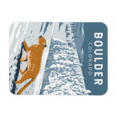 Boulder Colorado Cougar Retro Travel Art Magneet (Horizontaal)