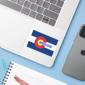 Boulder Colorado Flag Sticker (Laptop met iPhone)