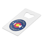 Boulder Colorado Kredietkaart Flessenopener (Voorkant Gekanteld)