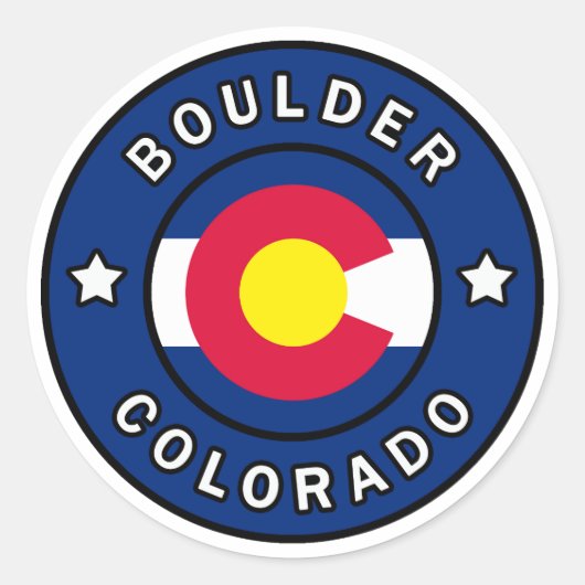 Boulder Colorado Ronde Sticker (Voorkant)